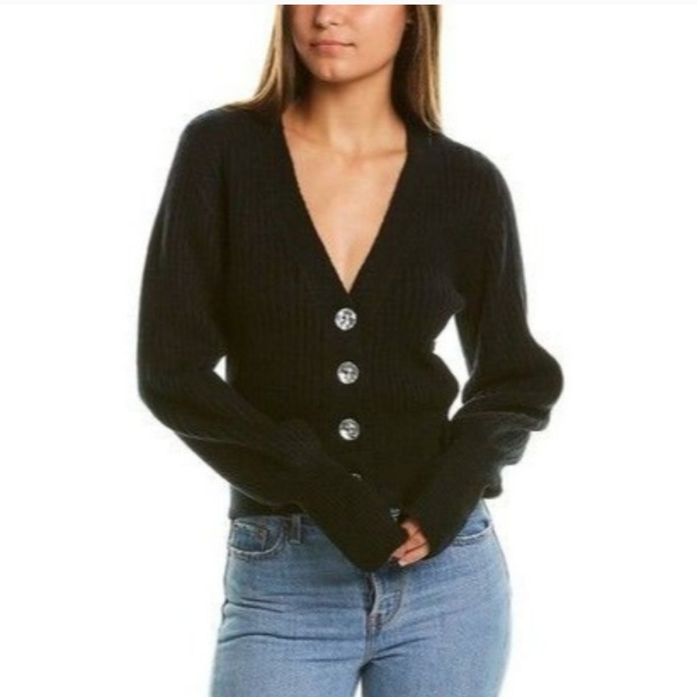 Stella + Lorenzo Black Crop Cardigan Small